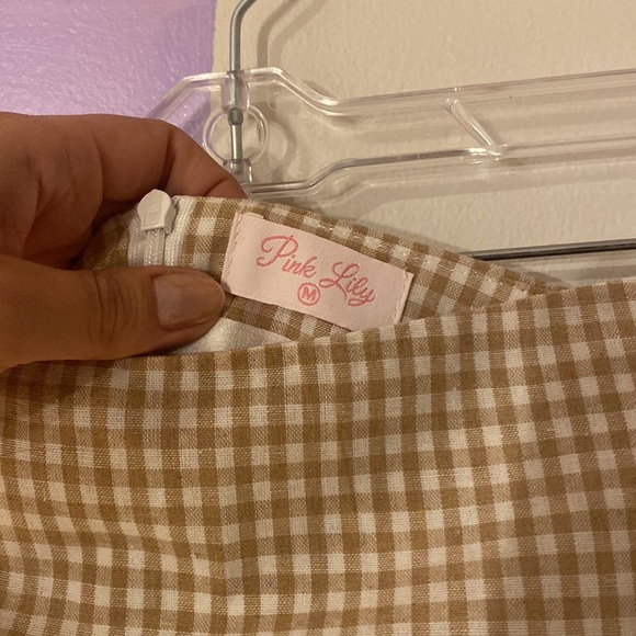 Pink Lily Gingham Mini Skirt 90s style - Picture 3 of 4
